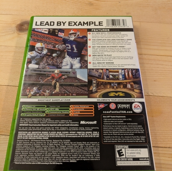 NCAA 08 Football for Xbox - Green Case Pre-owned Game - Picture 3 of 5